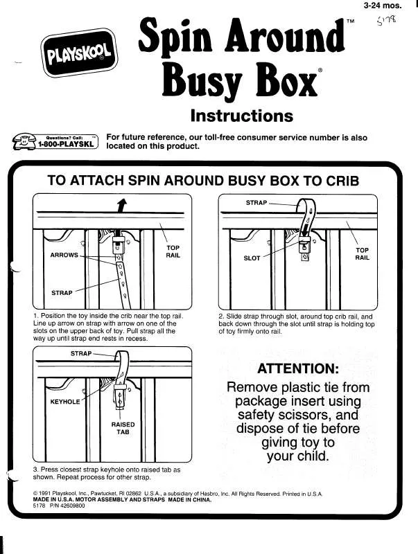 Mode d'emploi HASBRO SPIN AROUND BUSY BOX