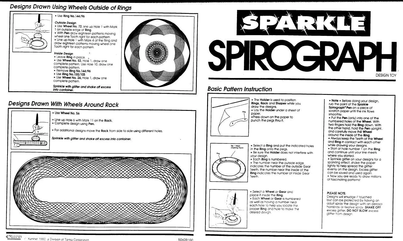 Mode d'emploi HASBRO SPIROGRAPH SPARKLE