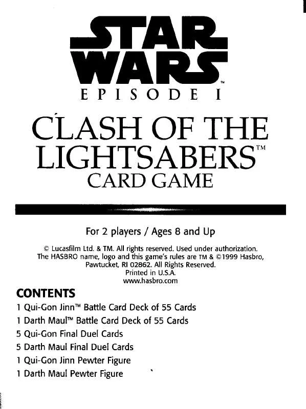 Mode d'emploi HASBRO STAR WARS CLASH OF THE LIGHTSABERS