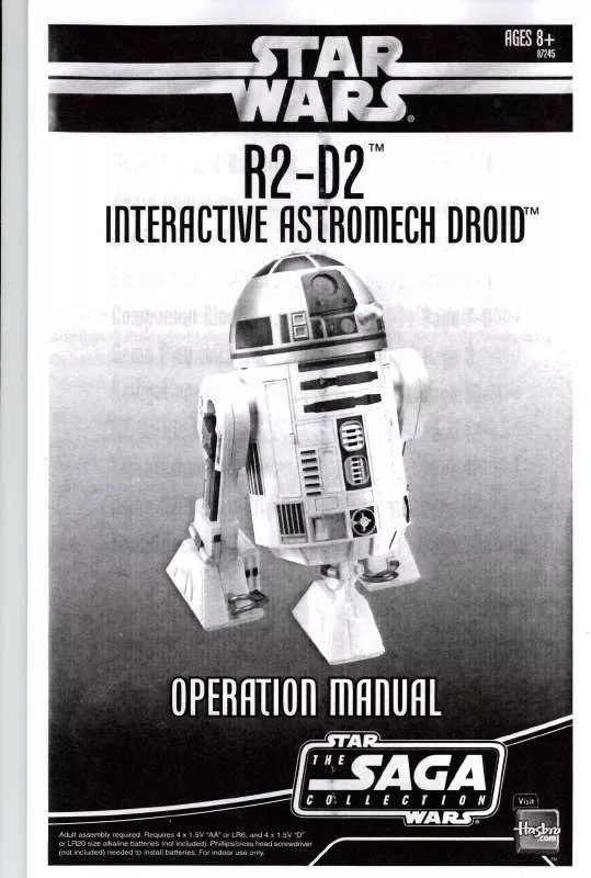 Mode d'emploi HASBRO STAR WARS R2 D2 INTERACTIVE ASTROMECH DROID