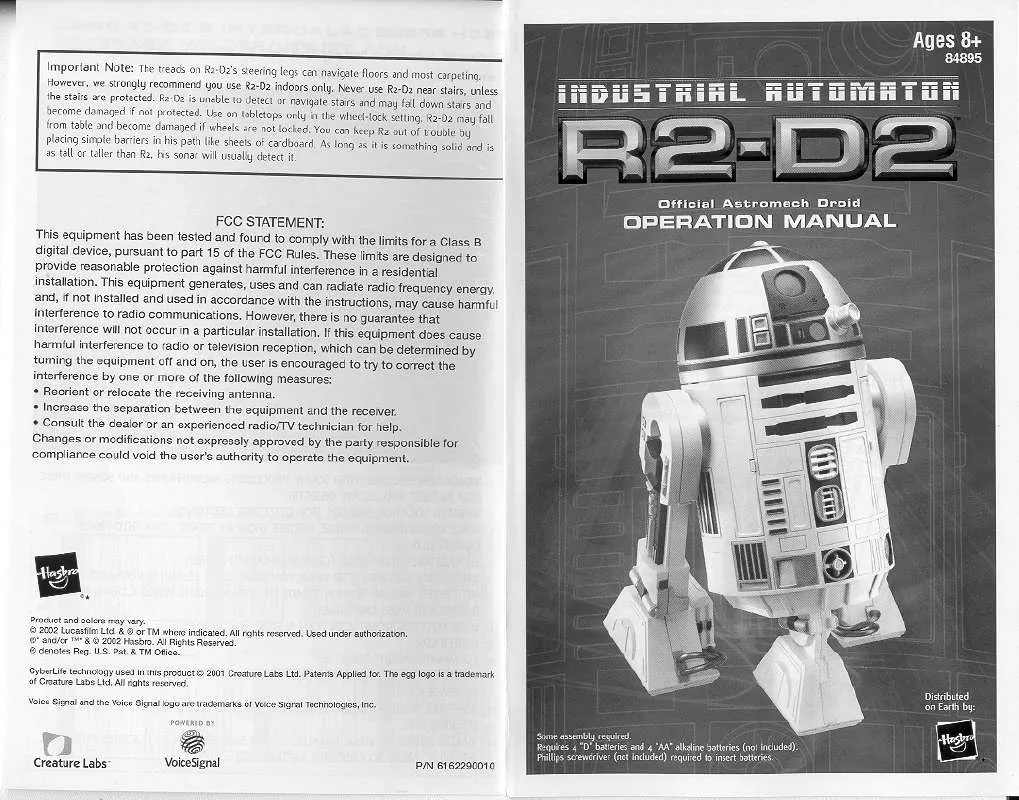Mode d'emploi HASBRO STAR WARS R2-D2 INTERACTIVE DROID