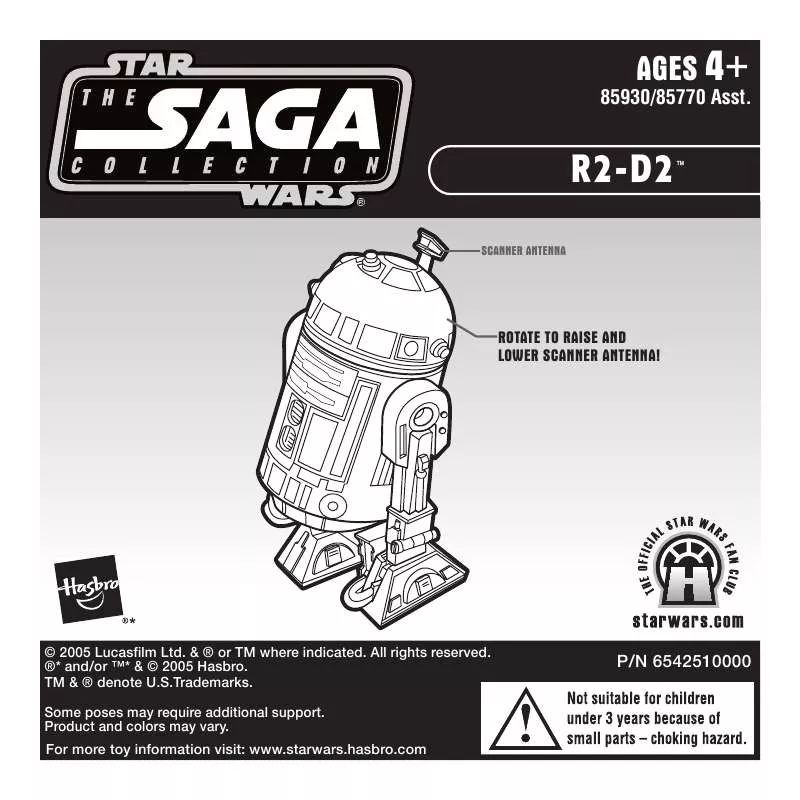 Mode d'emploi HASBRO STAR WARS SAGA R2-D2