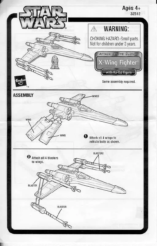 Mode d'emploi HASBRO STAR WARS X-WING FIGHTER WITH R2D2 FIGURE
