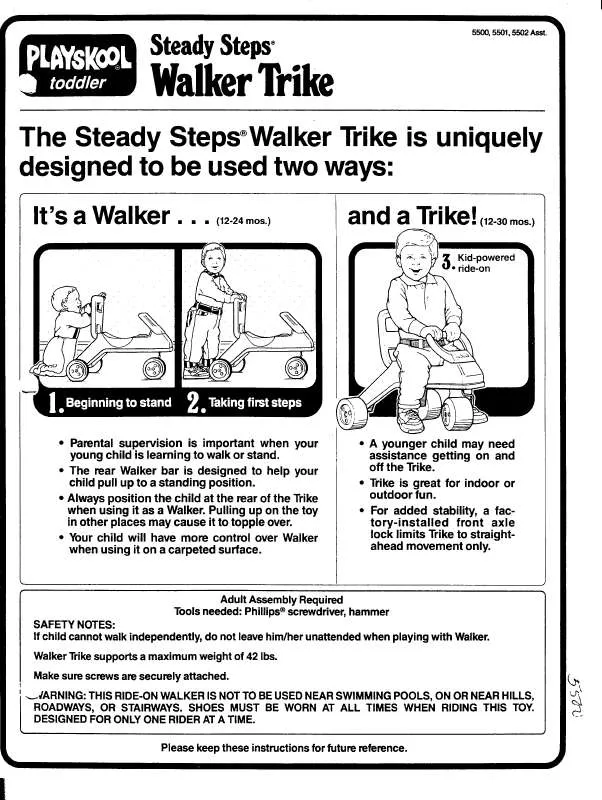 Mode d'emploi HASBRO STEADY STEPS WALKER TRIKE