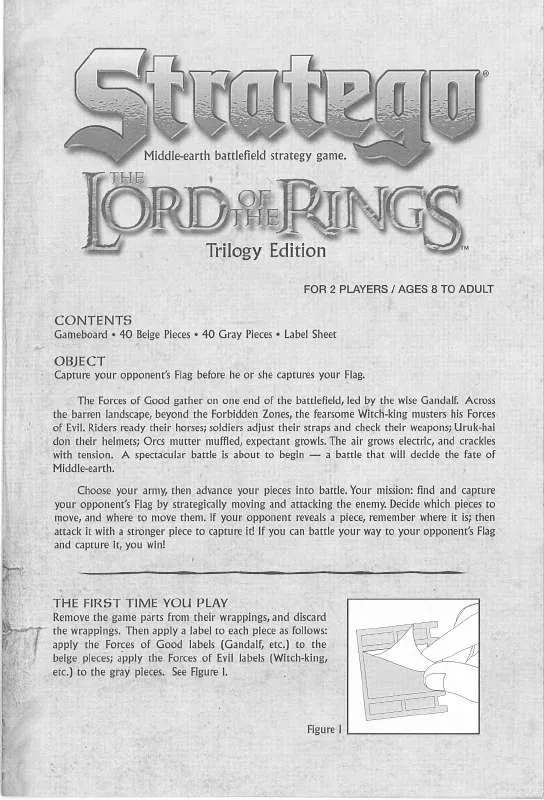 Mode d'emploi HASBRO STRATEGO LORD OF THE RINGS TRILOGY EDITION