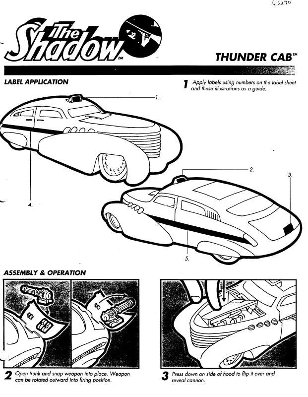 Mode d'emploi HASBRO THE SHADOW THUNDER CAB