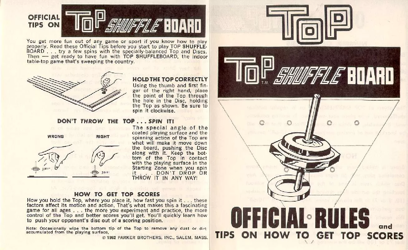 Mode d'emploi HASBRO TOP SHUFFLE BOARD 1962058