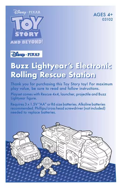 Mode d'emploi HASBRO TOY STORY AND BEYOND BUZZ LIGHTYEARS ROLLING RESCUE STATION