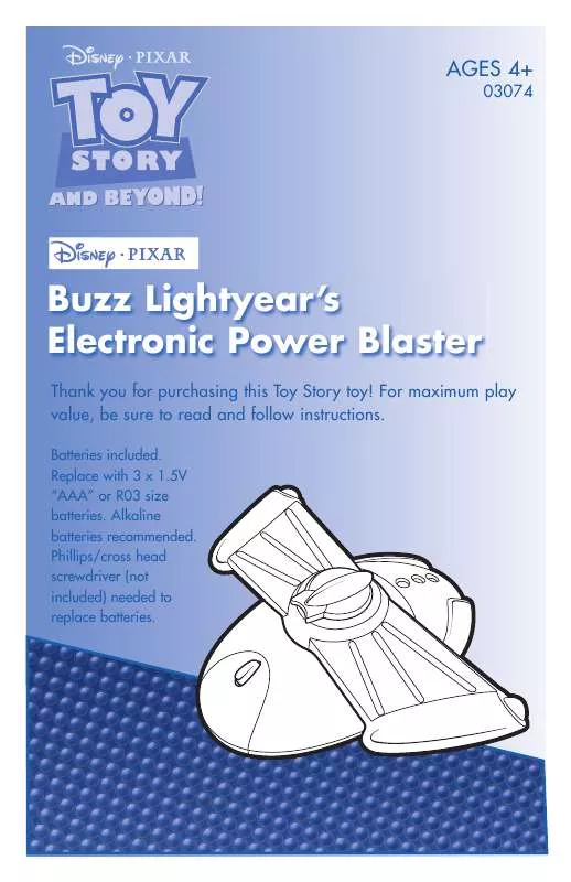 Mode d'emploi HASBRO TOY STORY AND BEYOND BUZZ POWER BLASTER