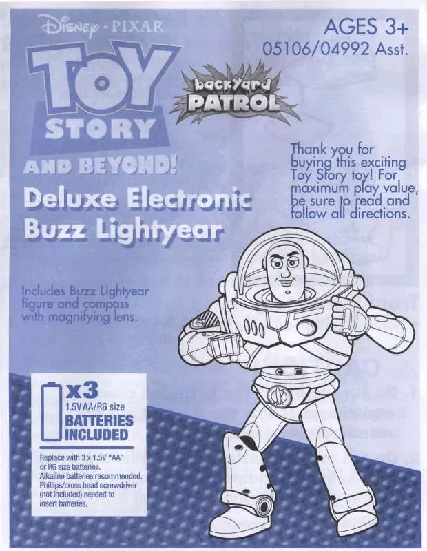 Mode d'emploi HASBRO TOY STORY AND BEYOND DELUXE ELECTRONIC BUZZ LIGHTYEAR 2007