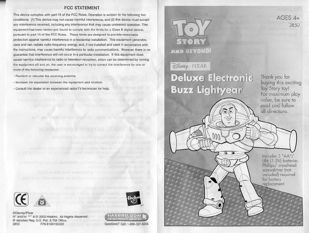 Mode d'emploi HASBRO TOY STORY AND BEYOND DELUXE ELECTRONIC BUZZ LIGHTYEAR