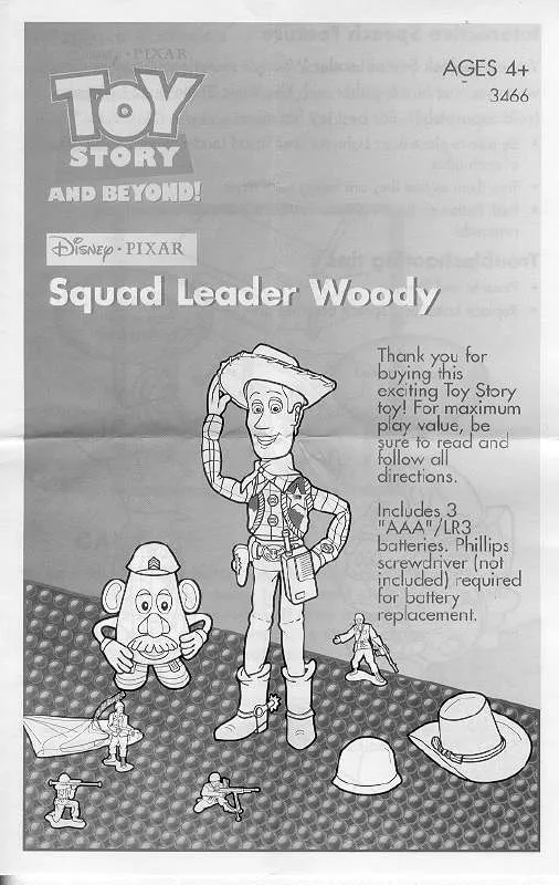 Mode d'emploi HASBRO TOY STORY AND BEYOND SQUAD LEADER WOODY