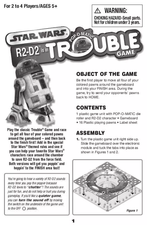 Mode d'emploi HASBRO TROUBLE STAR WARS R2 D2 GAME