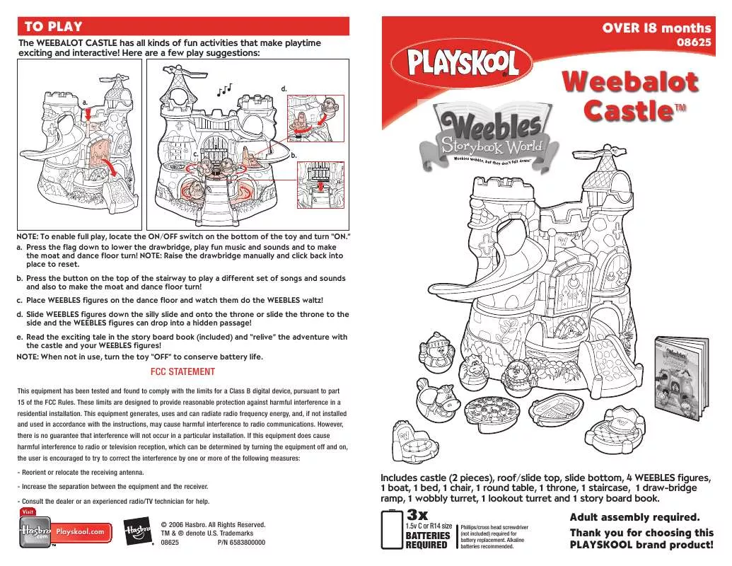 Mode d'emploi HASBRO WEEBLES WEEBALOT CASTLE REVISED 2006