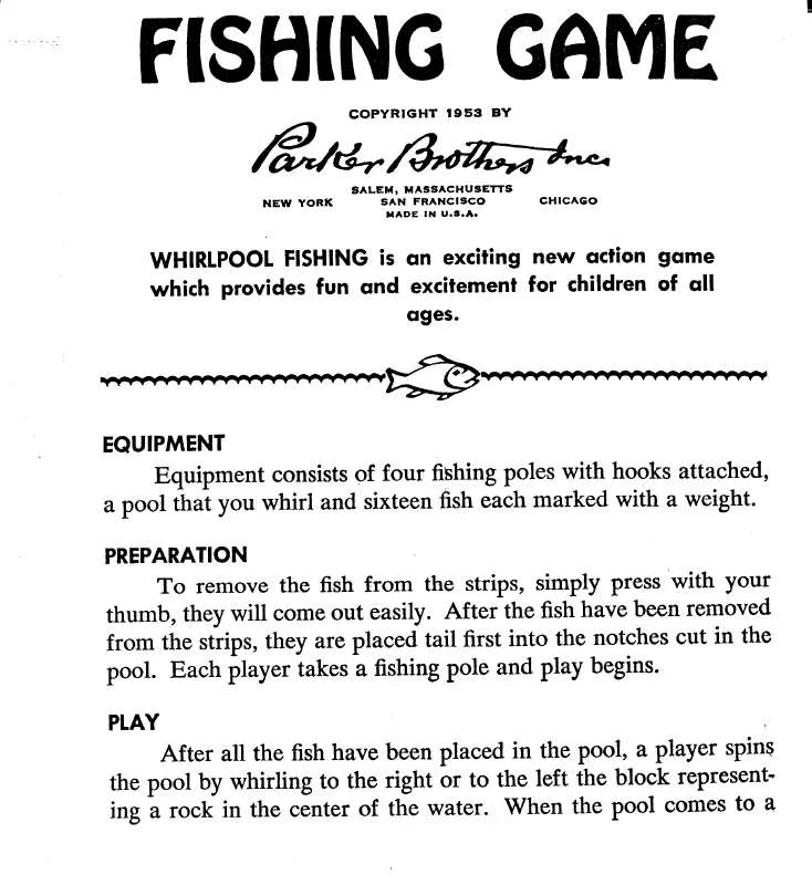 Mode d'emploi HASBRO WHIRLPOOL FISHING
