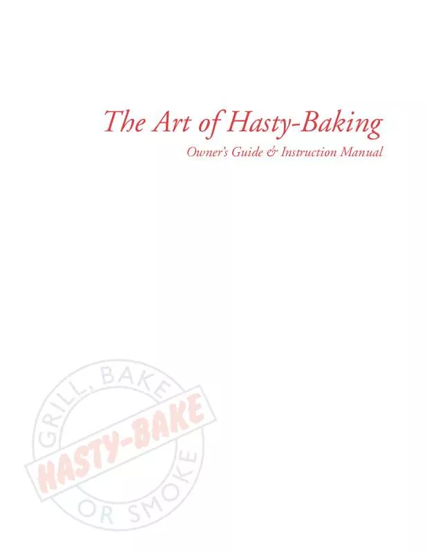 Mode d'emploi HASTY-BAKE THE ART OF HASTY-BAKING