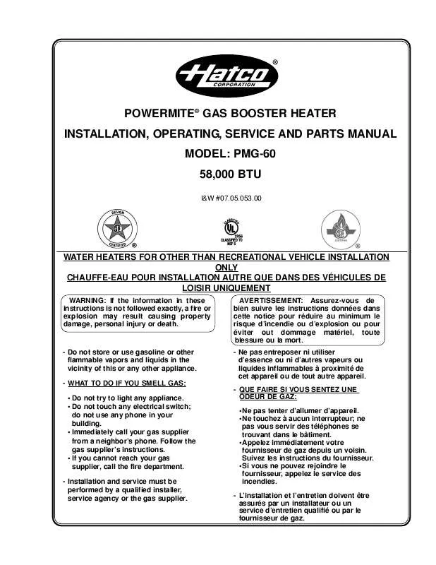 Mode d'emploi HATCO PMG-60M-0705(7)