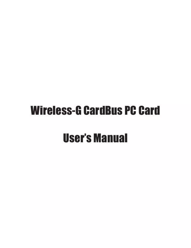 Mode d'emploi HAWKING WIRELESS-G CARDBUS PC CARD