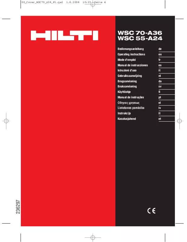Mode d'emploi HILTI WSC 70-A36