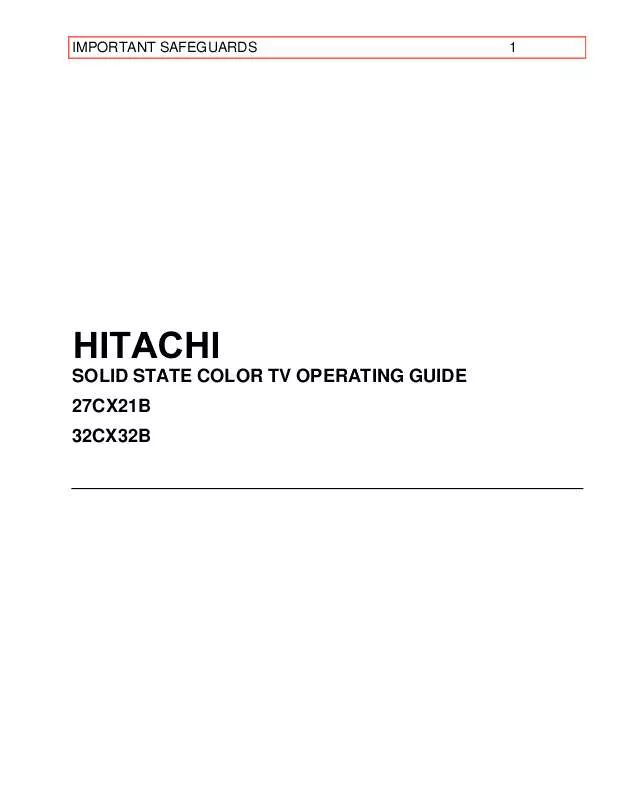 Mode d'emploi HITACHI 27CX21B