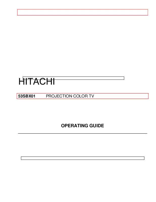 Mode d'emploi HITACHI 53SBX01