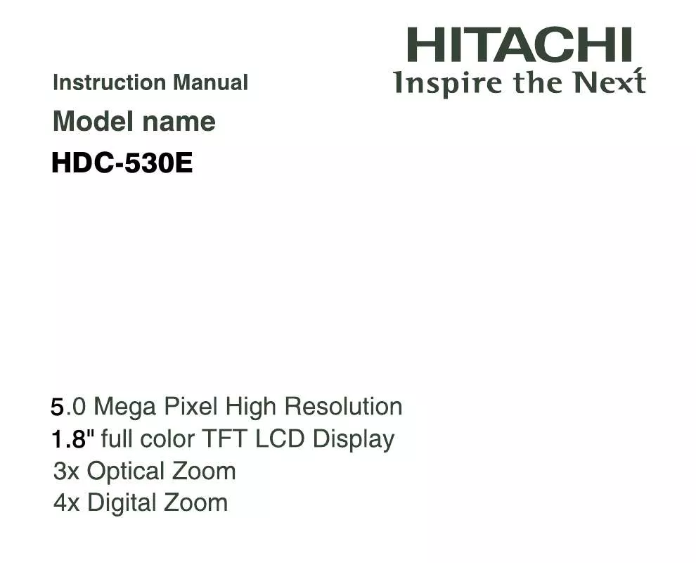 Mode d'emploi HITACHI HDC-530E