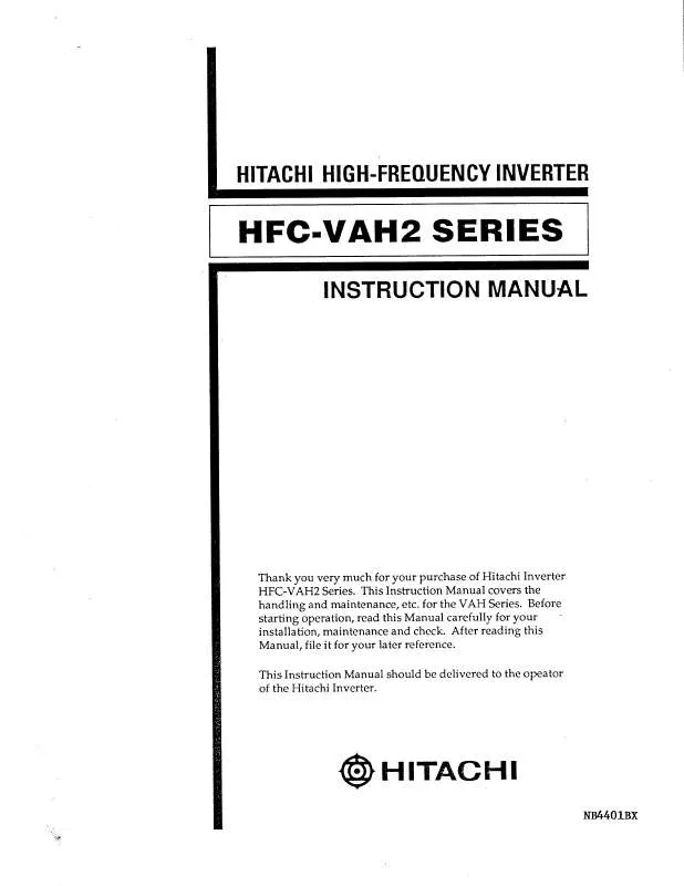 Mode d'emploi HITACHI HFC-VAH2