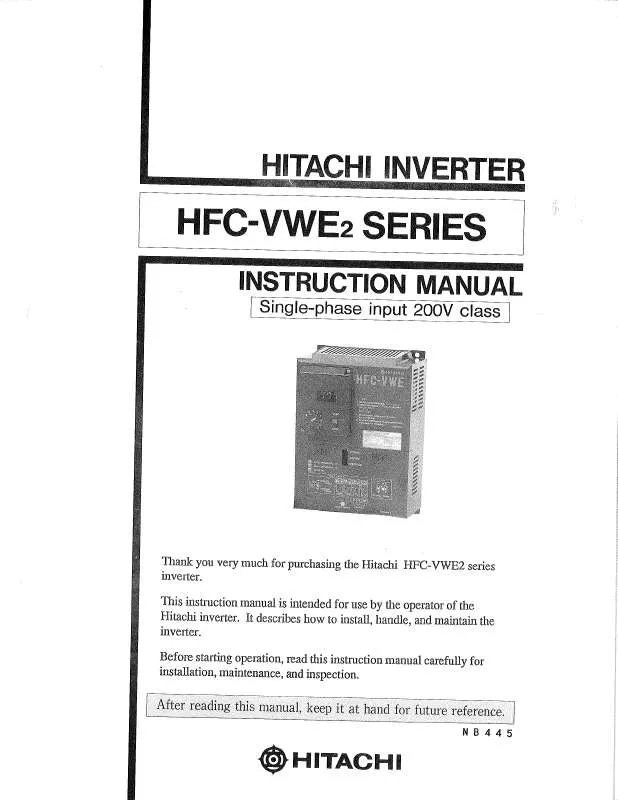 Mode d'emploi HITACHI HFC-VWE2