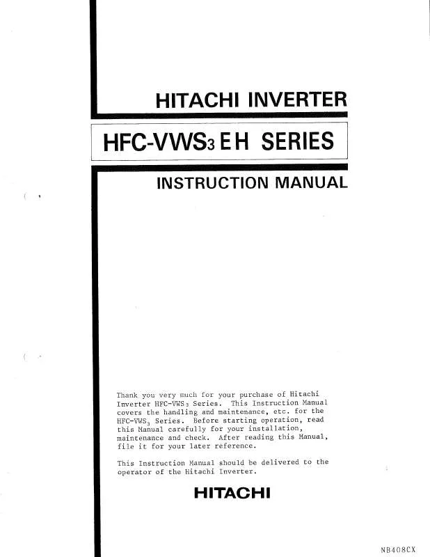 Mode d'emploi HITACHI HFC-VWS3 EH