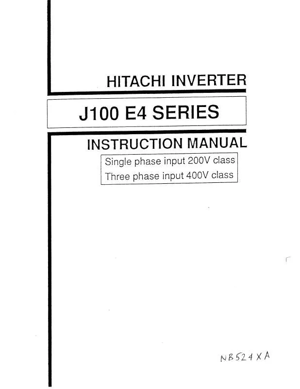 Mode d'emploi HITACHI J100-E4