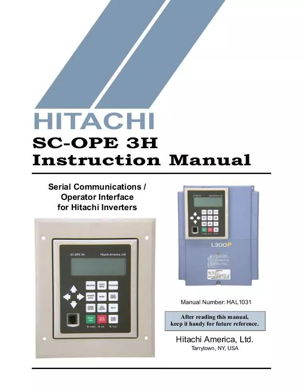 Mode d'emploi HITACHI SC-OPE 3H
