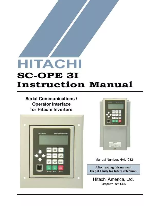 Mode d'emploi HITACHI SC-OPE 3I