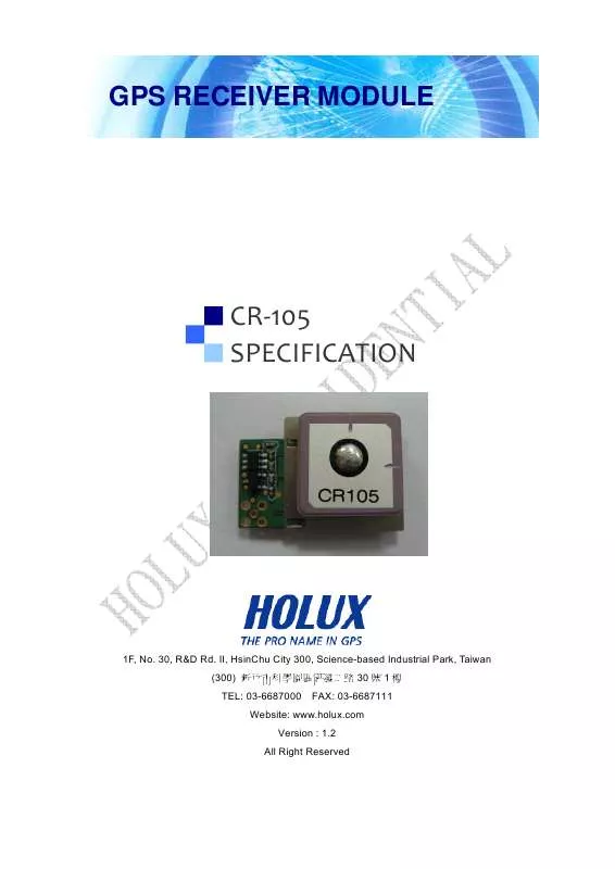 Mode d'emploi HOLUX CR-105