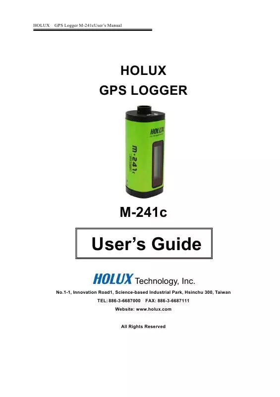 Mode d'emploi HOLUX GPS LOGGER M-241C