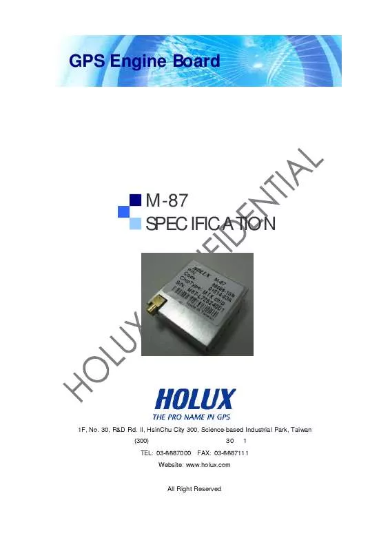 Mode d'emploi HOLUX M-87