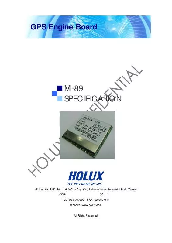 Mode d'emploi HOLUX M-89