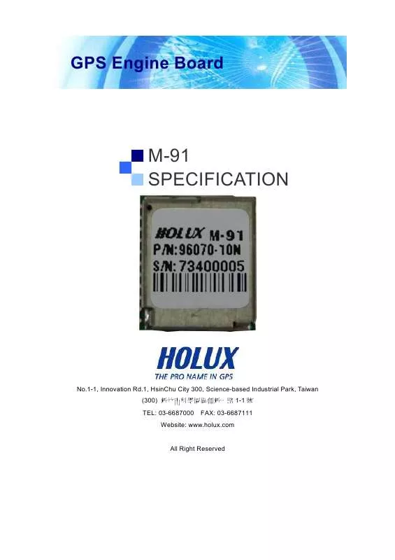 Mode d'emploi HOLUX M-91