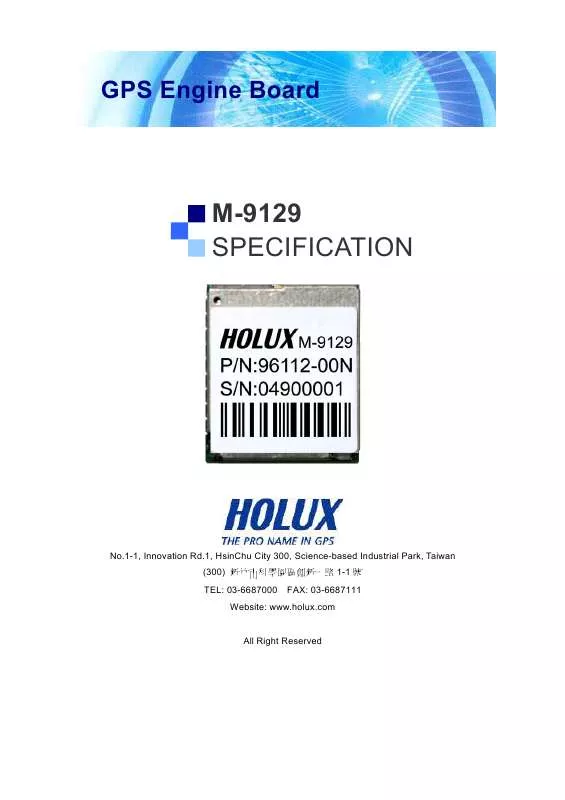 Mode d'emploi HOLUX M-9129