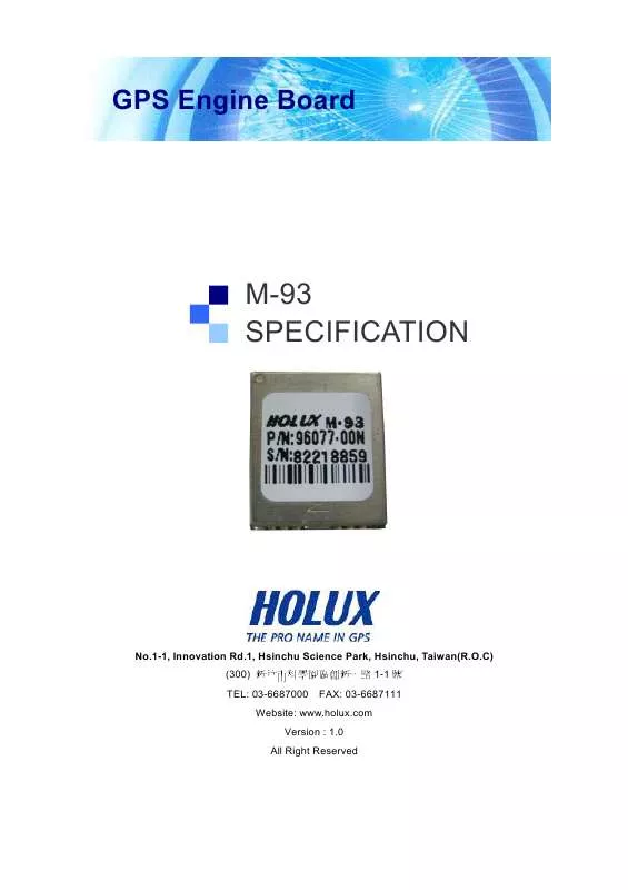 Mode d'emploi HOLUX M-93