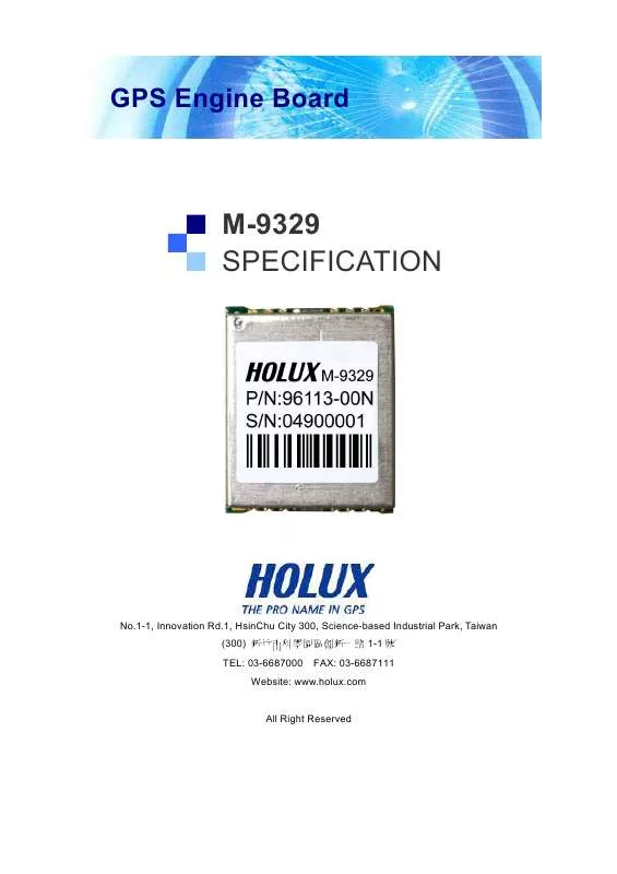Mode d'emploi HOLUX M-9329