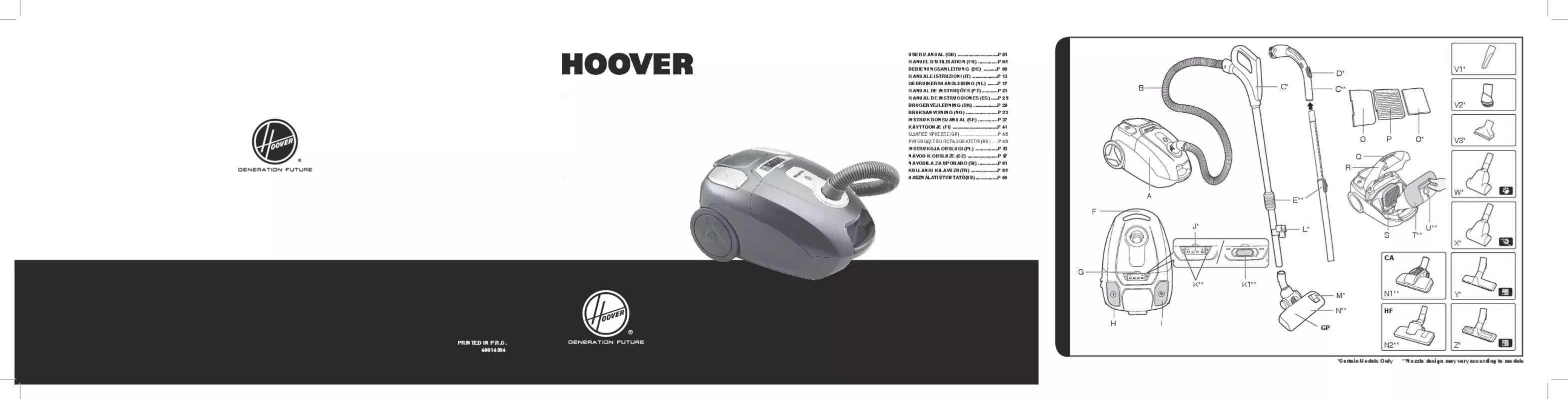 Mode d'emploi HOOVER A-CUBED SILENCE