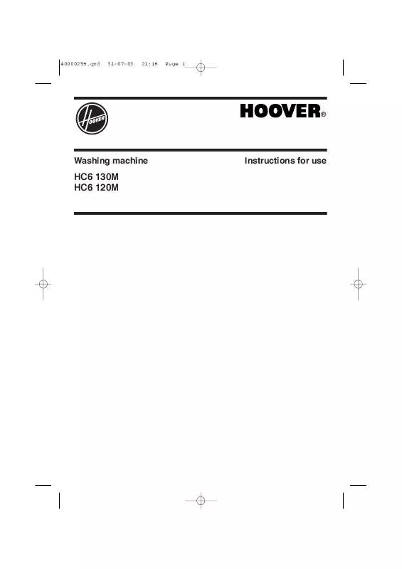 Mode d'emploi HOOVER HC6 120M