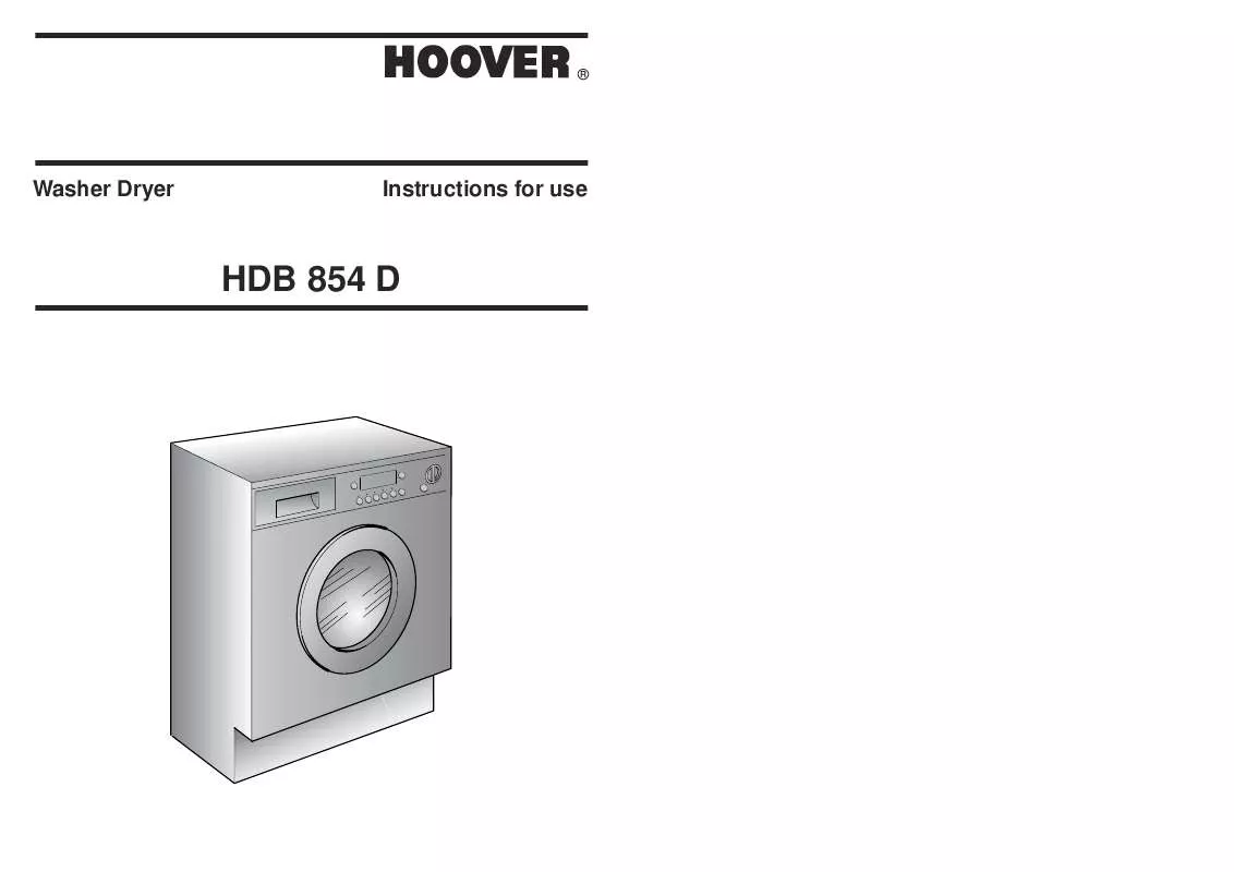 Mode d'emploi HOOVER HDB 854 D