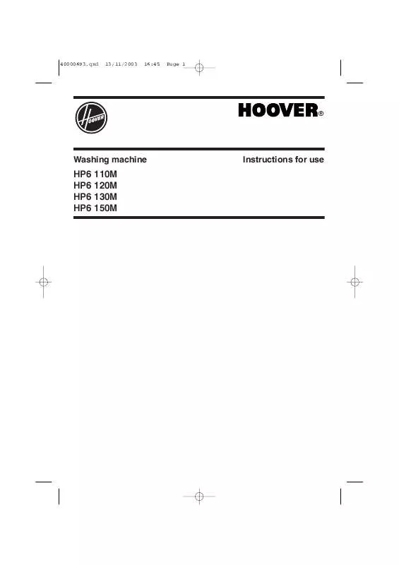 Mode d'emploi HOOVER HP6 110M