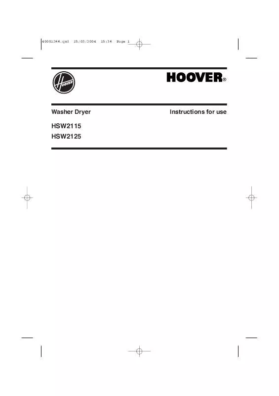 Mode d'emploi HOOVER HSW2125