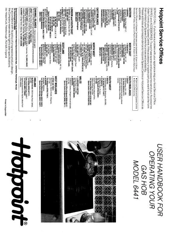 Mode d'emploi HOTPOINT-ARISTON HB6441