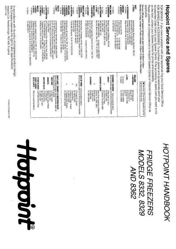 Mode d'emploi HOTPOINT-ARISTON HB8362