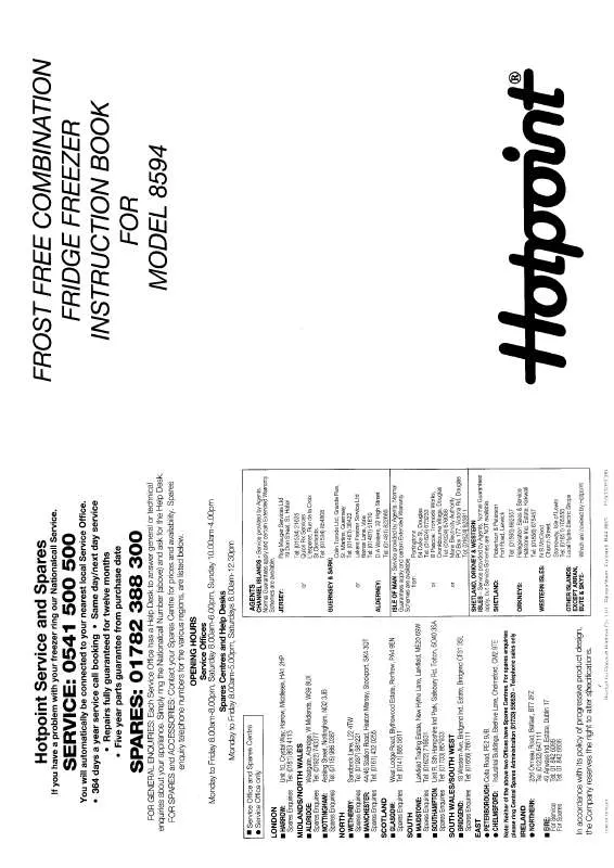 Mode d'emploi HOTPOINT-ARISTON HB8594
