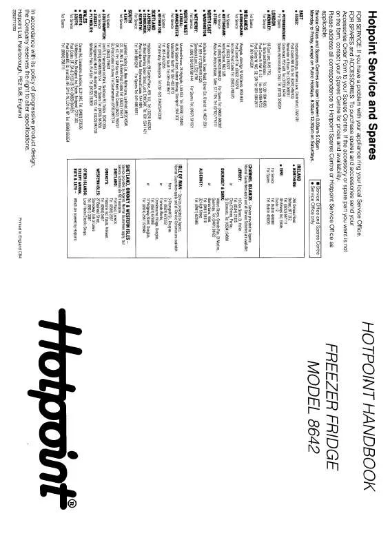 Mode d'emploi HOTPOINT-ARISTON HB8642