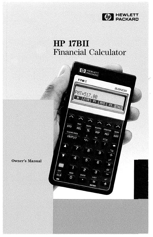 Mode d'emploi HP 17BII FINANCIAL BUSINESS CALCULATOR